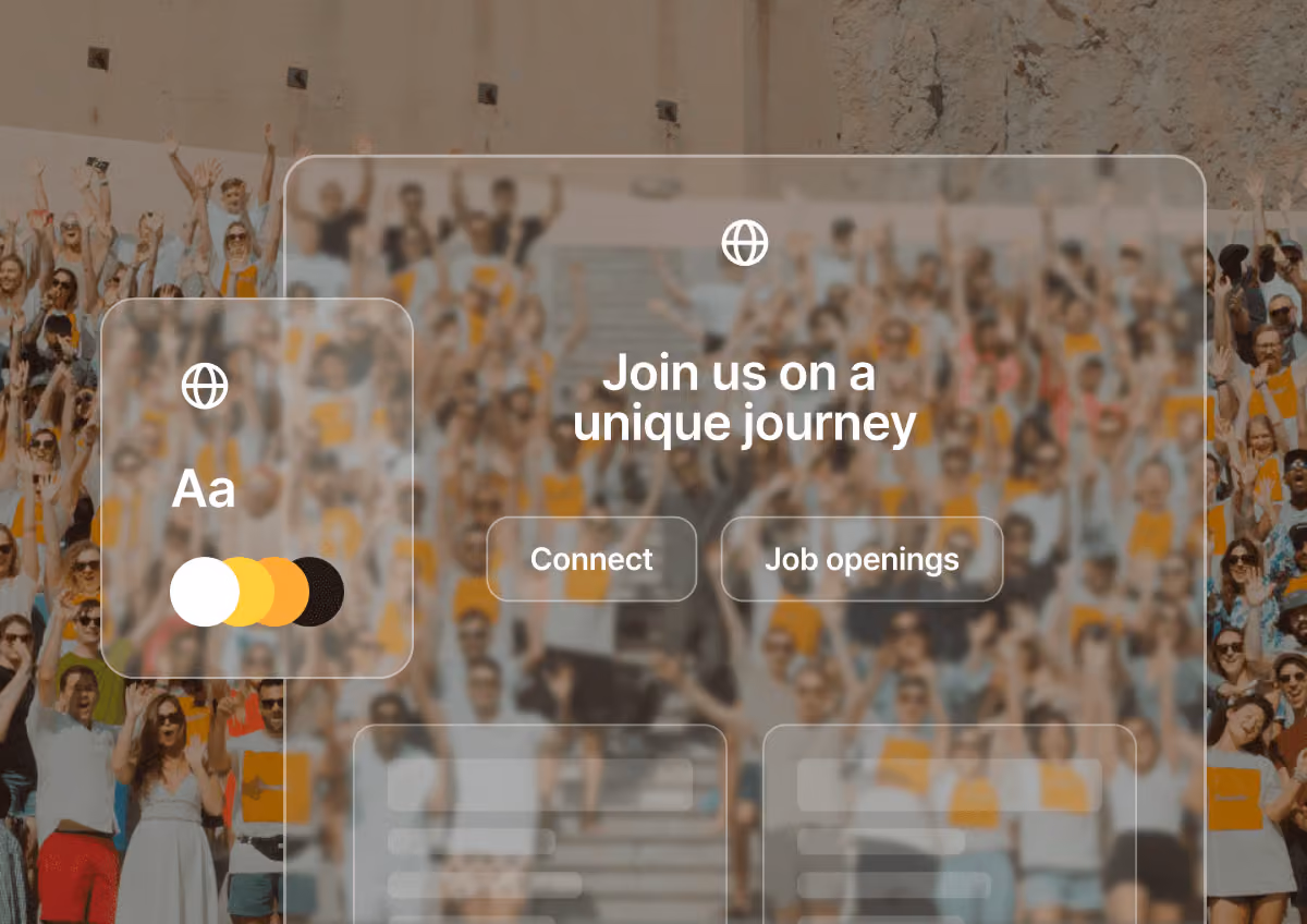 Teamtailor career site builder editor interface.