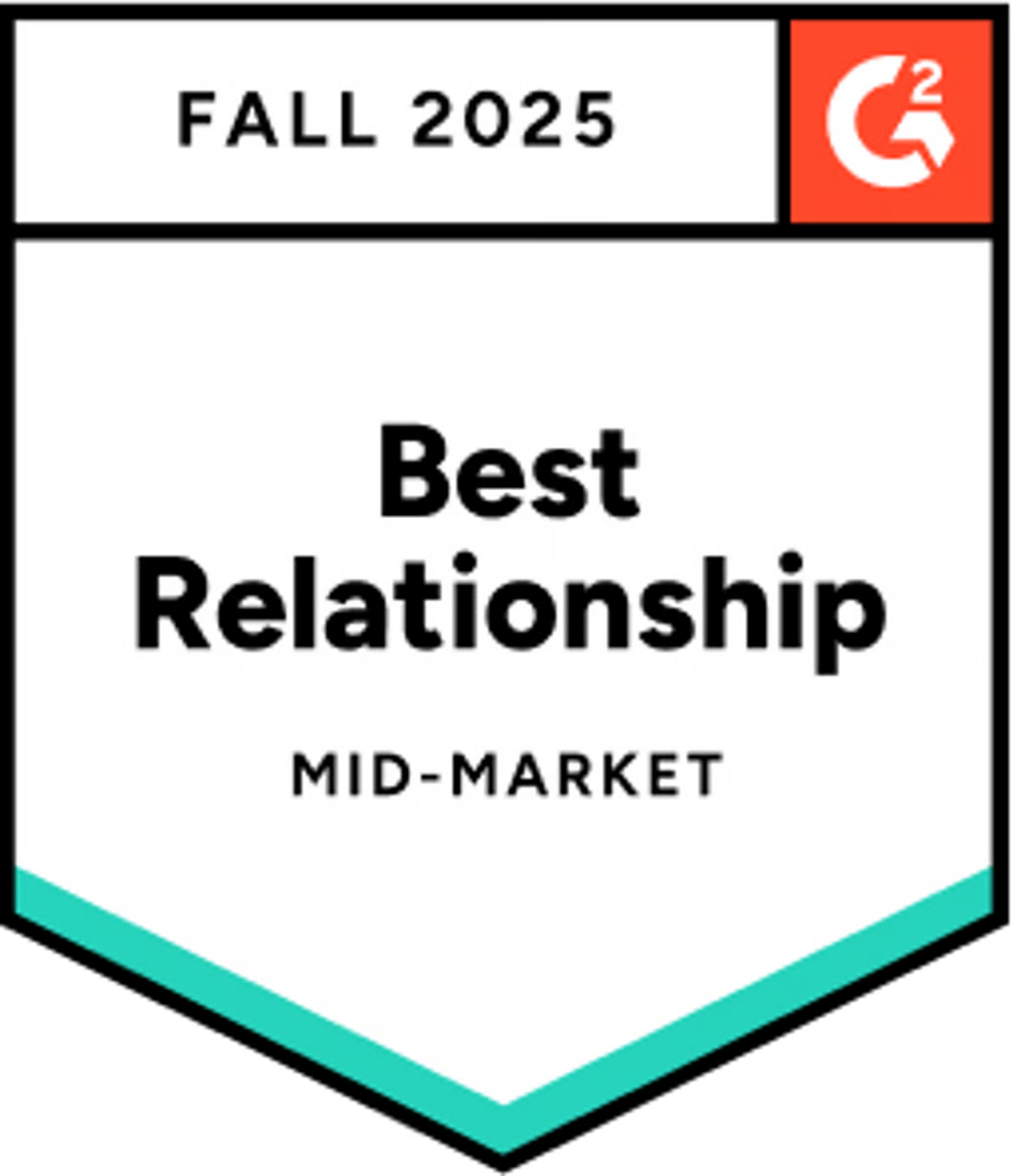 G2 Best Relationship, Mid-Market, Fall 2025